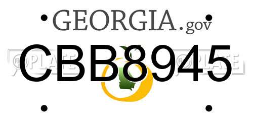 CBB8945 Georgia License Plate