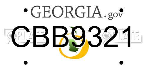 CBB9321 Georgia License Plate