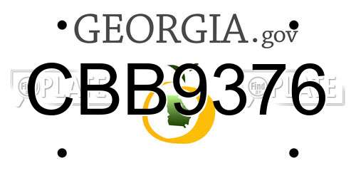 CBB9376 Georgia License Plate