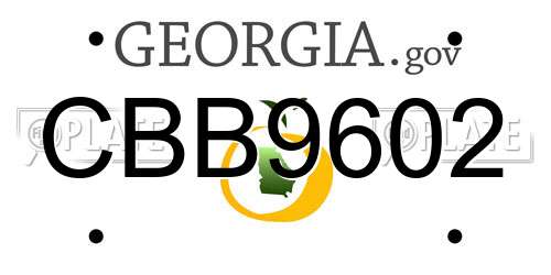 CBB9602 Georgia License Plate