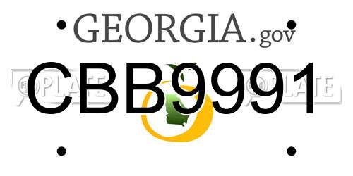 CBB9991 Georgia License Plate