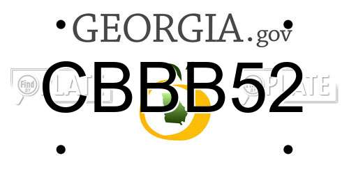 CBBB52 Georgia License Plate