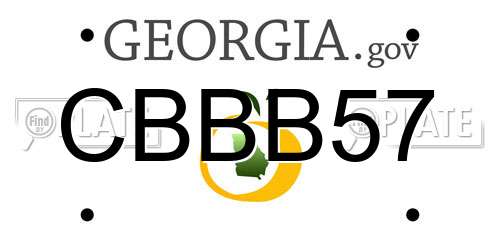 CBBB57 Georgia License Plate