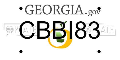 CBBI83 Georgia License Plate