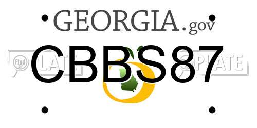 CBBS87 Georgia License Plate
