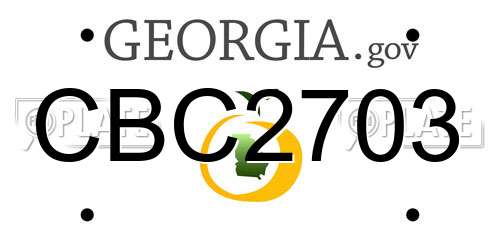 CBC2703 Georgia License Plate