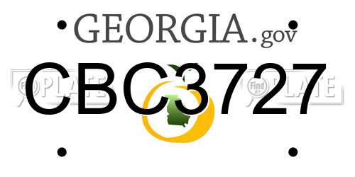 CBC3727 Georgia License Plate