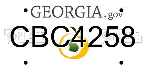 CBC4258 Georgia License Plate