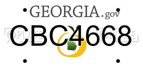 CBC4668 Georgia License Plate