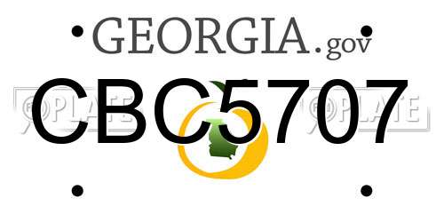 CBC5707 Georgia License Plate