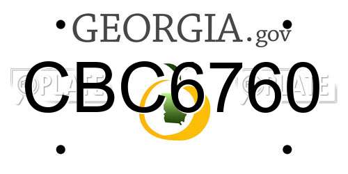 CBC6760 Georgia License Plate