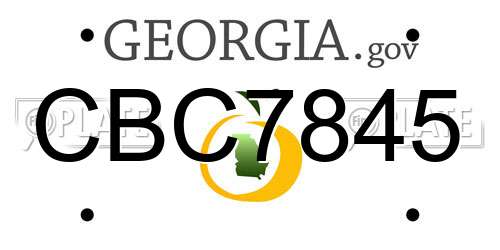 CBC7845 Georgia License Plate
