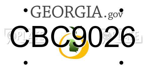CBC9026 Georgia License Plate