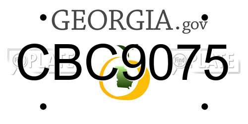 CBC9075 Georgia License Plate