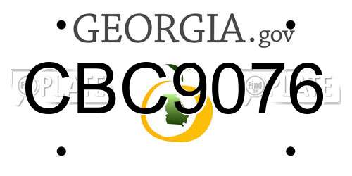 CBC9076 Georgia License Plate