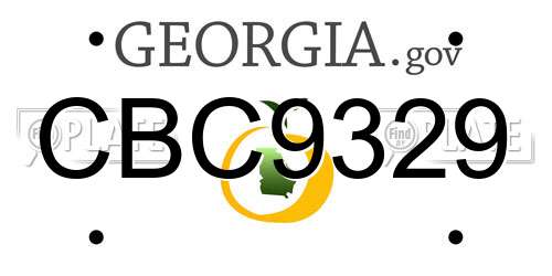 CBC9329 Georgia License Plate