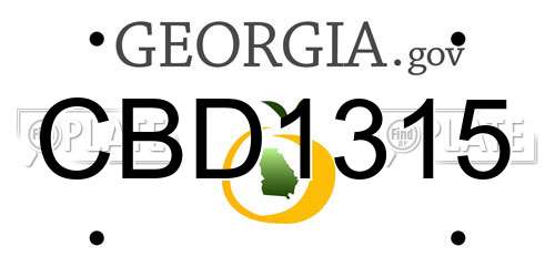 CBD1315 Georgia License Plate