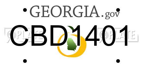 CBD1401 Georgia License Plate
