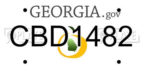 CBD1482 Georgia License Plate