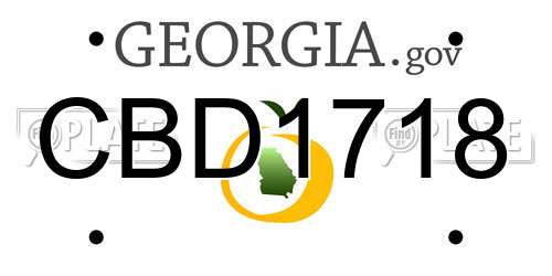 CBD1718 Georgia License Plate