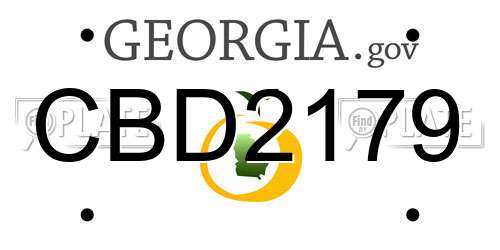 CBD2179 Georgia License Plate