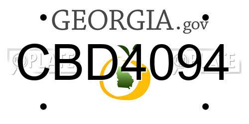 CBD4094 Georgia License Plate