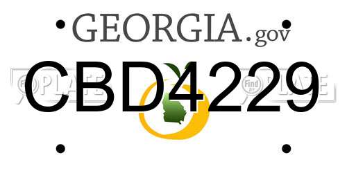CBD4229 Georgia License Plate