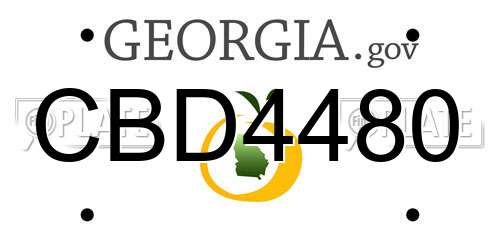 CBD4480 Georgia License Plate