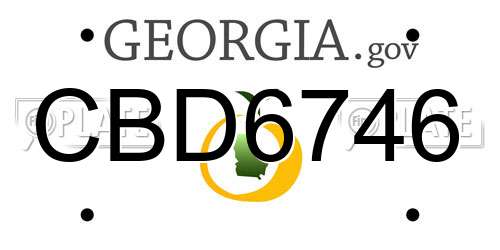 CBD6746 Georgia License Plate