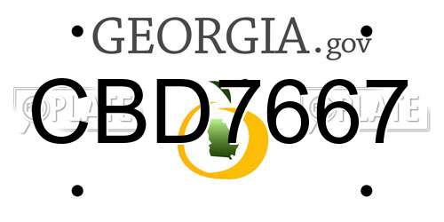 CBD7667 Georgia License Plate