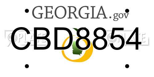 CBD8854 Georgia License Plate