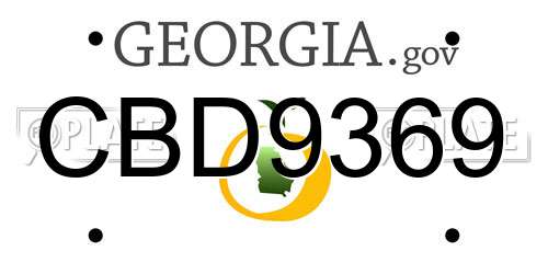 CBD9369 Georgia License Plate