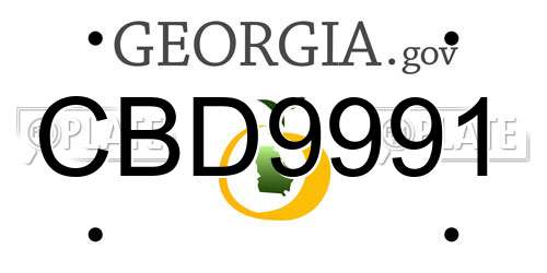 CBD9991 Georgia License Plate