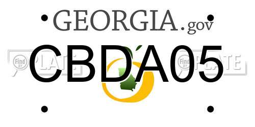 CBDA05 Georgia License Plate