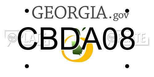 CBDA08 Georgia License Plate