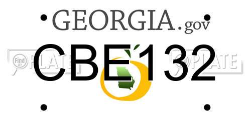 CBE132 Georgia License Plate