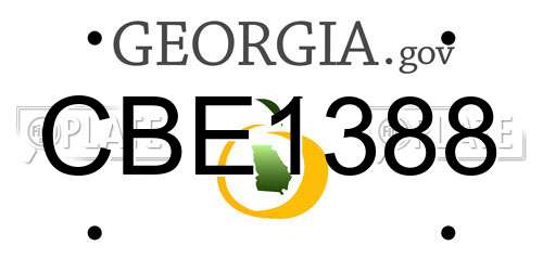 CBE1388 Georgia License Plate