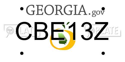CBE13Z Georgia License Plate