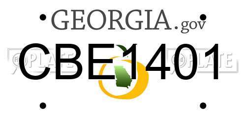 CBE1401 Georgia License Plate