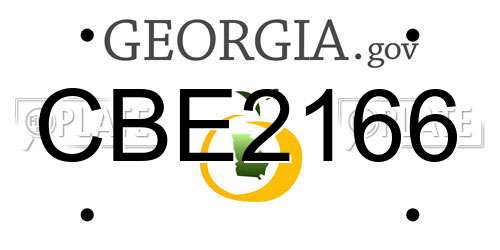 CBE2166 Georgia License Plate