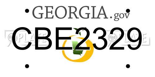CBE2329 Georgia License Plate