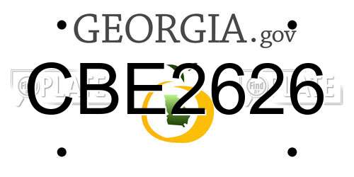 CBE2626 Georgia License Plate
