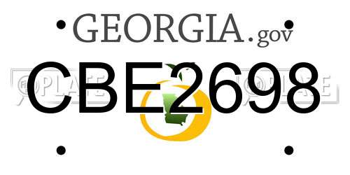 CBE2698 Georgia License Plate
