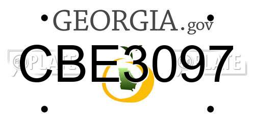 CBE3097 Georgia License Plate