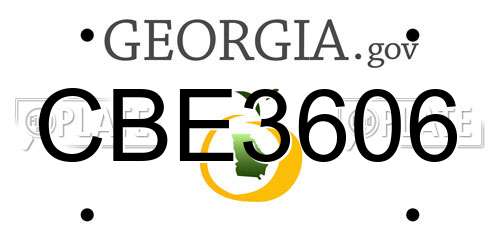 CBE3606 Georgia License Plate