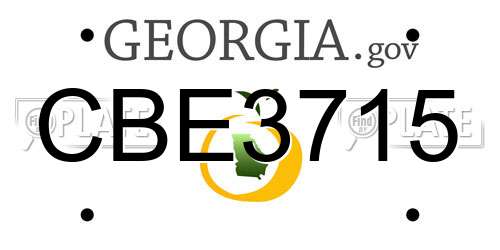 CBE3715 Georgia License Plate