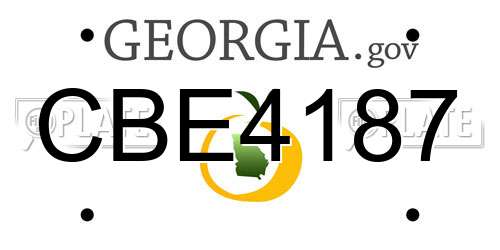 CBE4187 Georgia License Plate