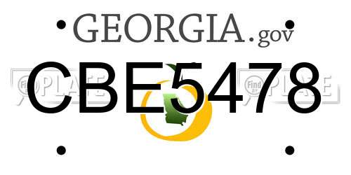 CBE5478 Georgia License Plate