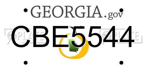 CBE5544 Georgia License Plate