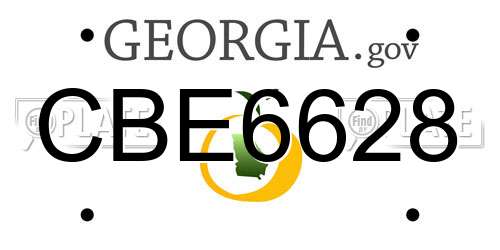 CBE6628 Georgia License Plate